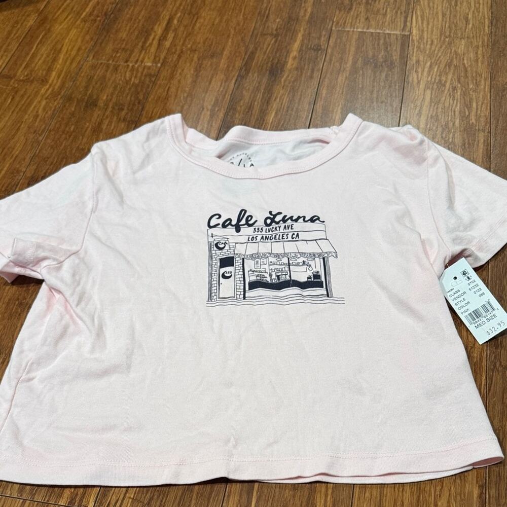 NWT PAC Sun LA Pink Baby Tee Woman Medium